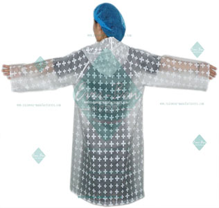Transparent eva raincoat with printing for women